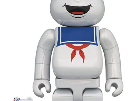 STAY PUFT MARSHMALLOW MAN WHITE CHROME 100% & 400% BE@RBRICK 2PK Cheap