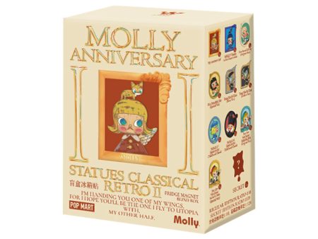 POPMART MOLLY Anniversary Statues Classical Retro 2 Series-Fridge Magnet Blind Box For Sale