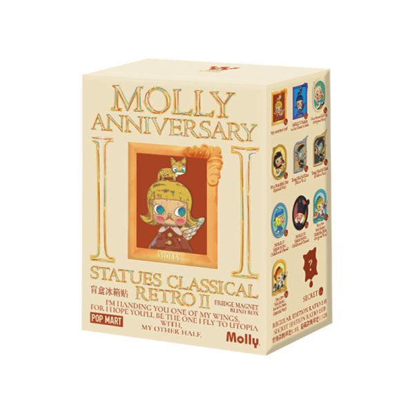 POPMART MOLLY Anniversary Statues Classical Retro 2 Series-Fridge Magnet Blind Box For Sale