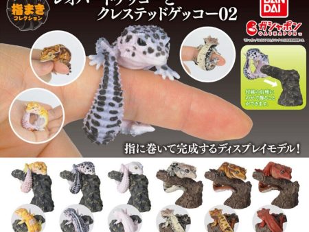 (Gashapon) Bandai - Yubinori Animaux Leopard & Crested Gecko Hot on Sale