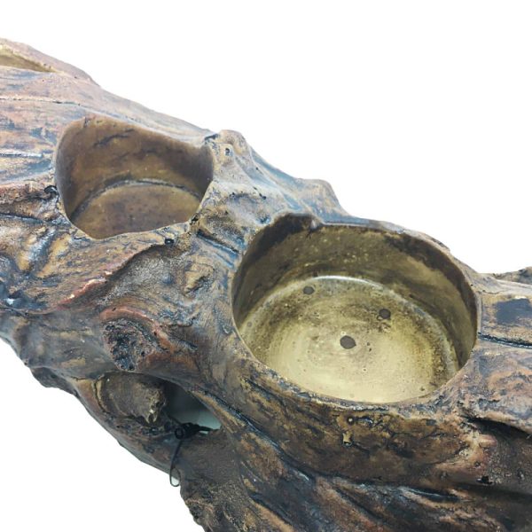 REPTILE DADDY Resin Log w Feeding Cup Holders approx. 31x17x15cm(H) Discount